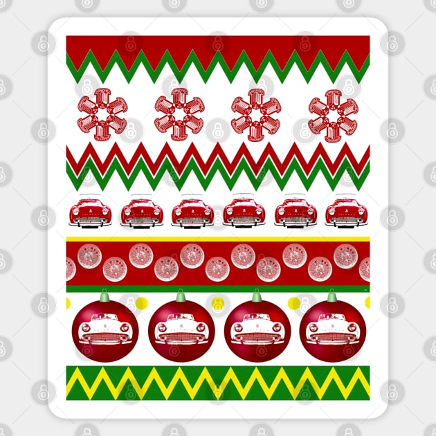 Triumph TR3 classic car Christmas ugly sweater Sticker by soitwouldseem